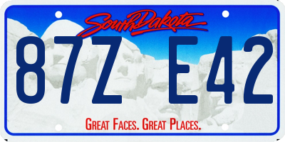 SD license plate 87ZE42