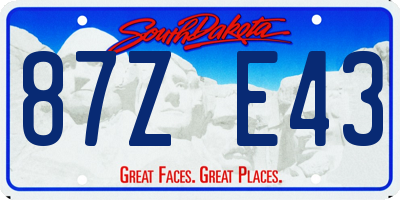 SD license plate 87ZE43
