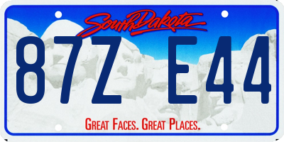 SD license plate 87ZE44