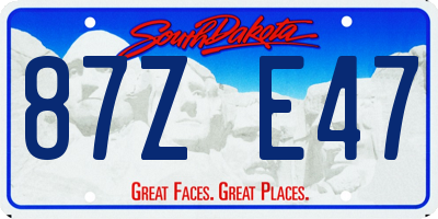 SD license plate 87ZE47