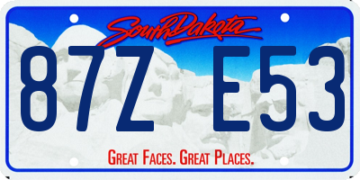 SD license plate 87ZE53