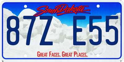 SD license plate 87ZE55