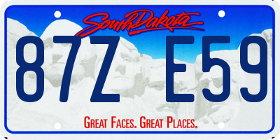SD license plate 87ZE59