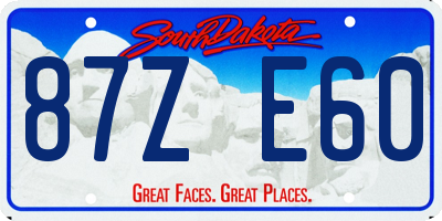 SD license plate 87ZE60
