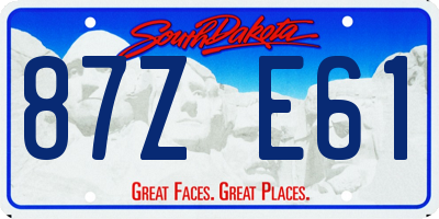 SD license plate 87ZE61
