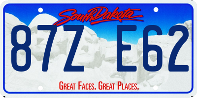 SD license plate 87ZE62