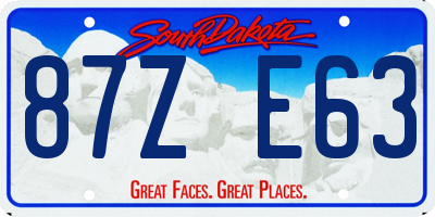 SD license plate 87ZE63