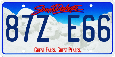 SD license plate 87ZE66