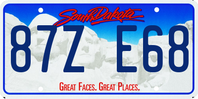 SD license plate 87ZE68