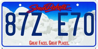 SD license plate 87ZE70