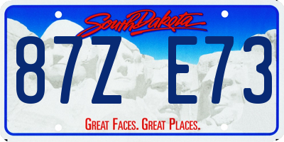 SD license plate 87ZE73