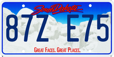 SD license plate 87ZE75