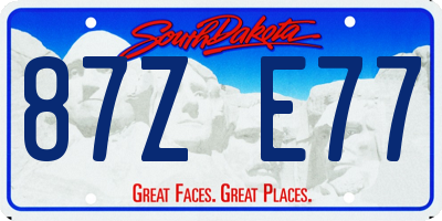 SD license plate 87ZE77
