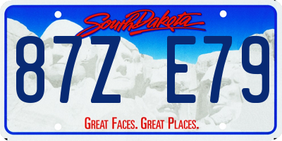 SD license plate 87ZE79
