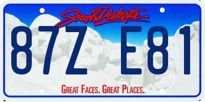 SD license plate 87ZE81