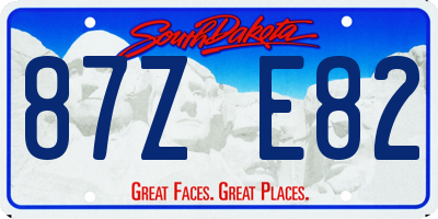 SD license plate 87ZE82