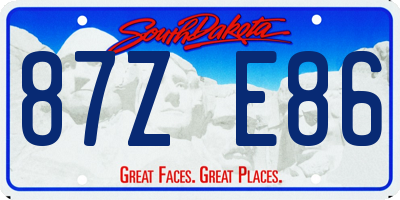 SD license plate 87ZE86