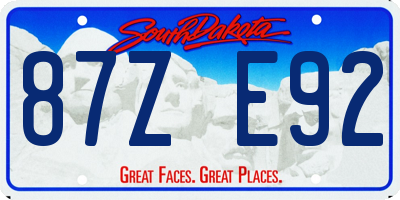 SD license plate 87ZE92