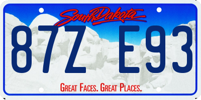 SD license plate 87ZE93