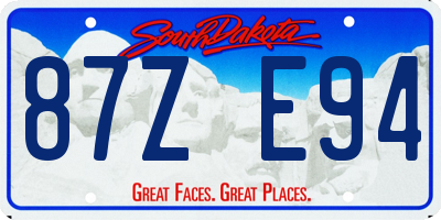 SD license plate 87ZE94