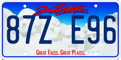 SD license plate 87ZE96