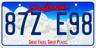 SD license plate 87ZE98