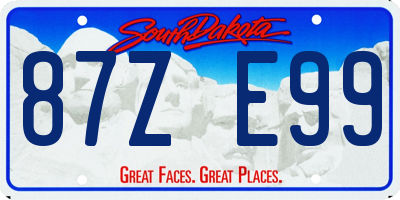 SD license plate 87ZE99
