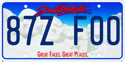 SD license plate 87ZF00