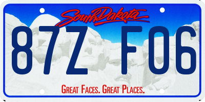 SD license plate 87ZF06