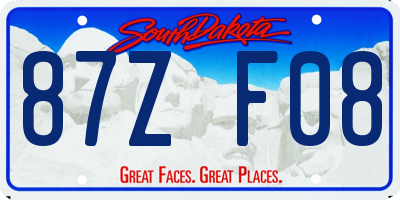 SD license plate 87ZF08