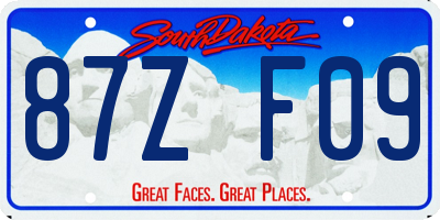 SD license plate 87ZF09