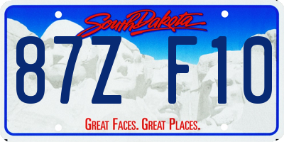 SD license plate 87ZF10