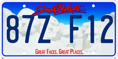 SD license plate 87ZF12