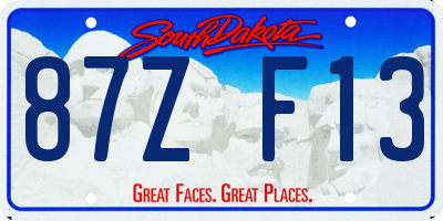 SD license plate 87ZF13