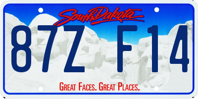 SD license plate 87ZF14