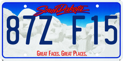 SD license plate 87ZF15