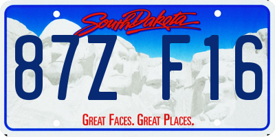 SD license plate 87ZF16