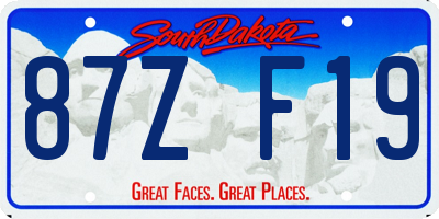 SD license plate 87ZF19