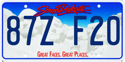 SD license plate 87ZF20