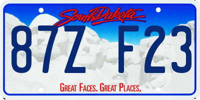 SD license plate 87ZF23
