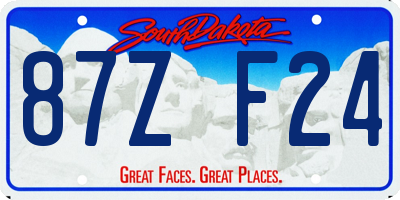 SD license plate 87ZF24