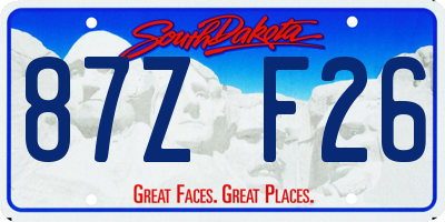 SD license plate 87ZF26