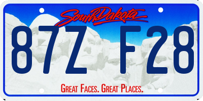 SD license plate 87ZF28