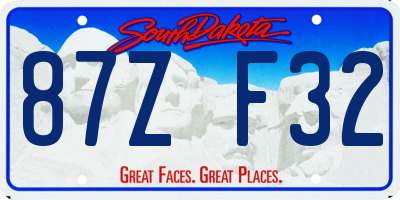 SD license plate 87ZF32