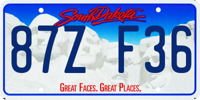 SD license plate 87ZF36