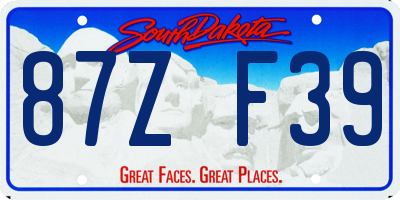 SD license plate 87ZF39