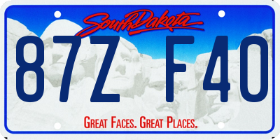 SD license plate 87ZF40