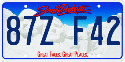 SD license plate 87ZF42