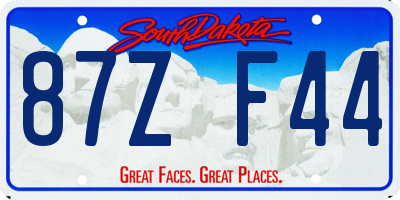 SD license plate 87ZF44