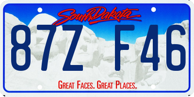 SD license plate 87ZF46